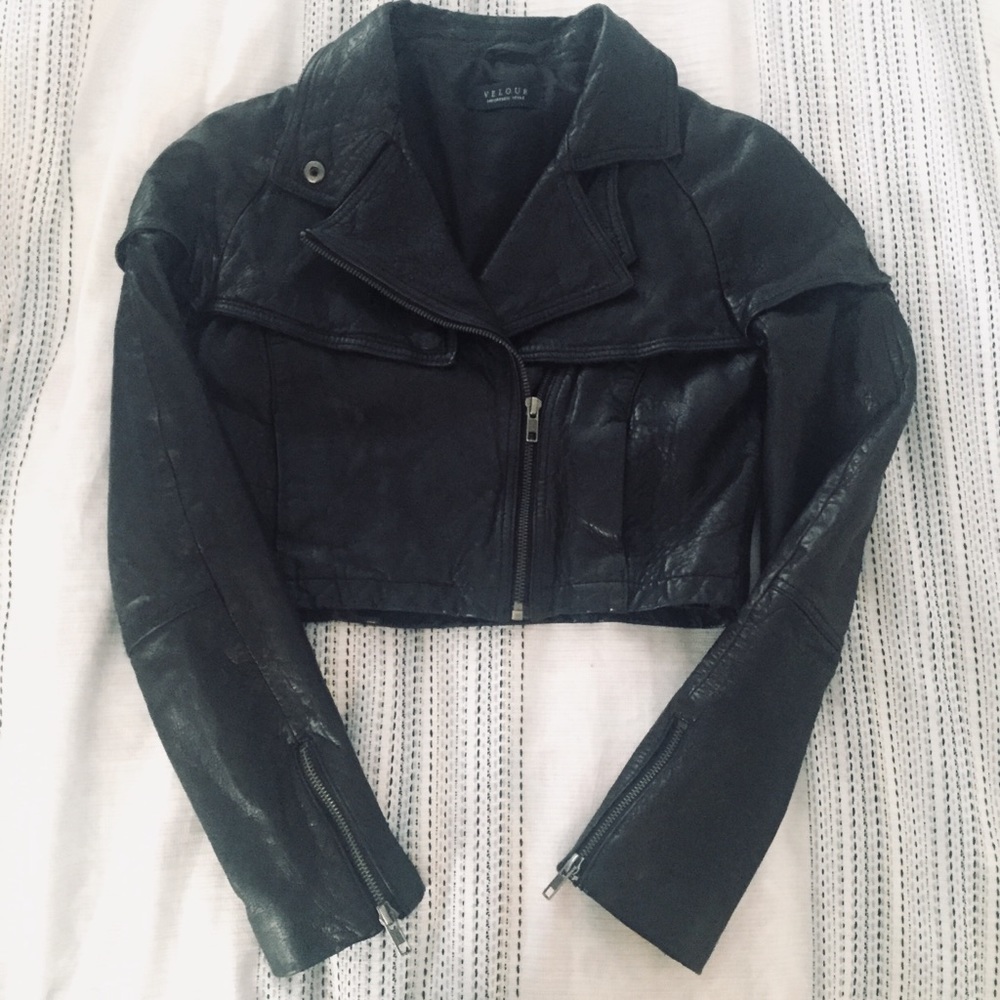 Cropped Leather Jacket